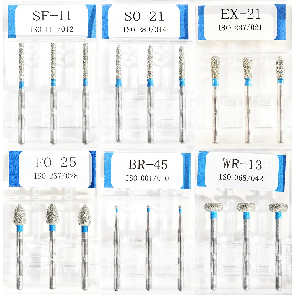 1 Pak alat bor Dental berlian, FG 1.6mm opsional cocok untuk kedokteran gigi alat poles ukir Handpiece kecepatan tinggi