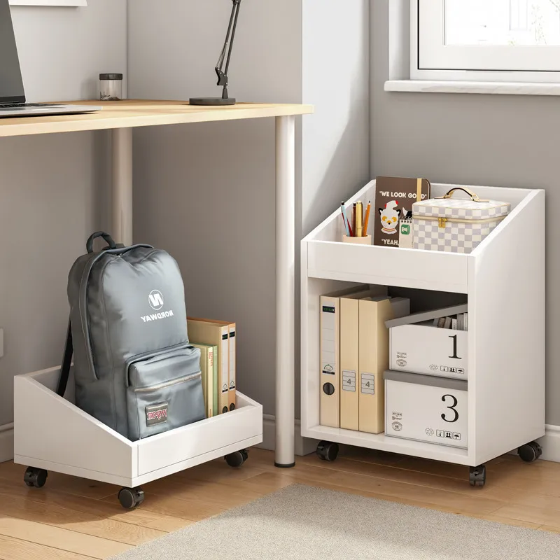 

Schoolbag Storage Rack Office Table Storage Cabinet Pulley Placement Artifact Station Organizing Table Bottom Bookshelf Movable