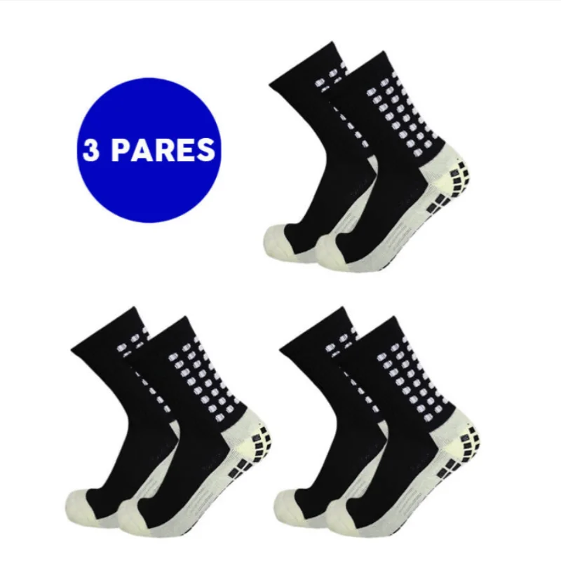3 Pairs Football Socks Glue Dispenser Mens and Women Mid Calf Socks Not Slip Running Towel Bottom In Tube Sports Socks