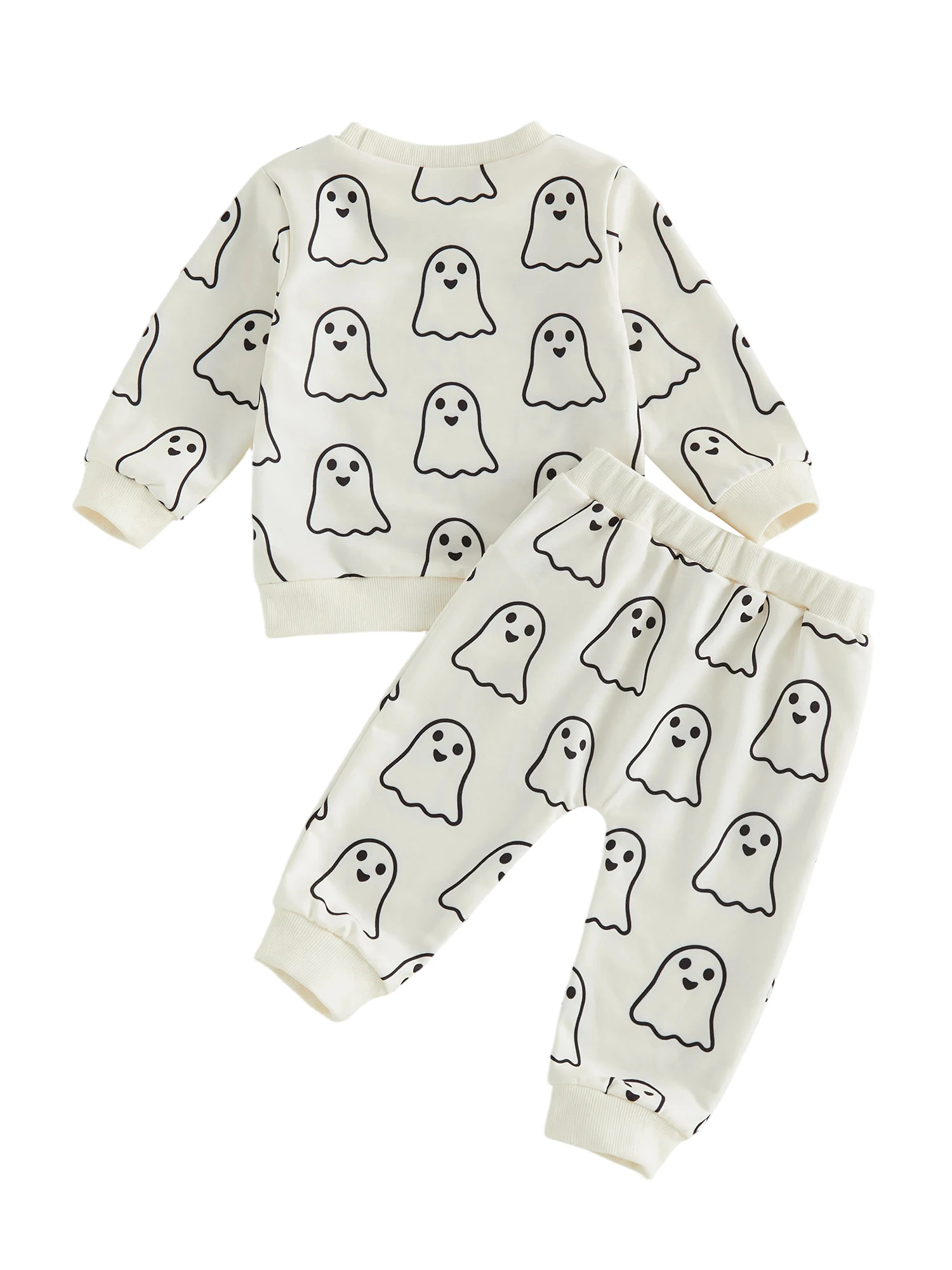 

Infant Halloween Costume Pumpkin Print Hooded and Pants 2 Piece Set for Baby Boys and Girls
