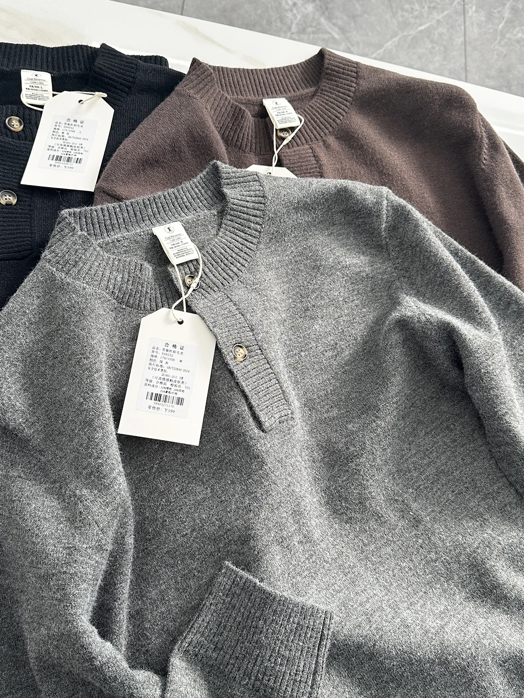 

Retro Japanese Sle Henry Collar Knitwear Men's Skin-friendly Color Casual Warm Base Layer Sweater Trendy