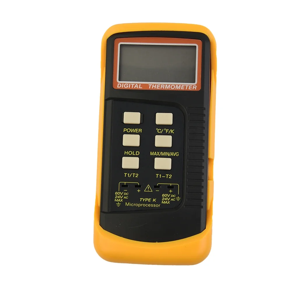 K-type Digital Thermocouple Professional LCD Thermocouple Thermometer 6802 Dual Channel Probe C/F/K With Data Retention Function