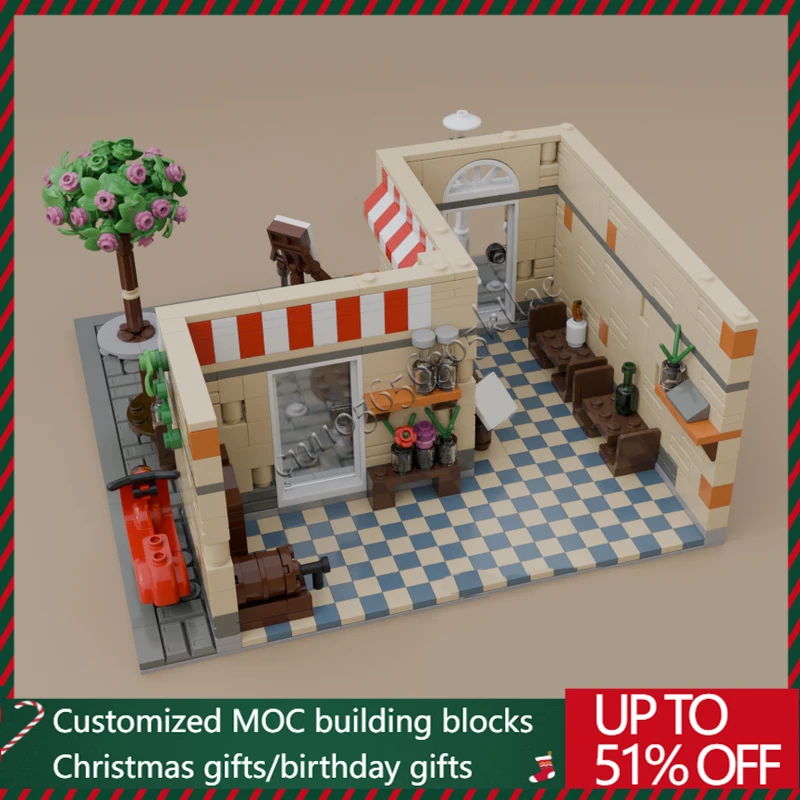 1854ピース モック カスタマイズ 中世風高級イタリアンレストラン 組み立てブロック カスタマイズDIY 教育的組み立てキッズトイ サプライズギフト
