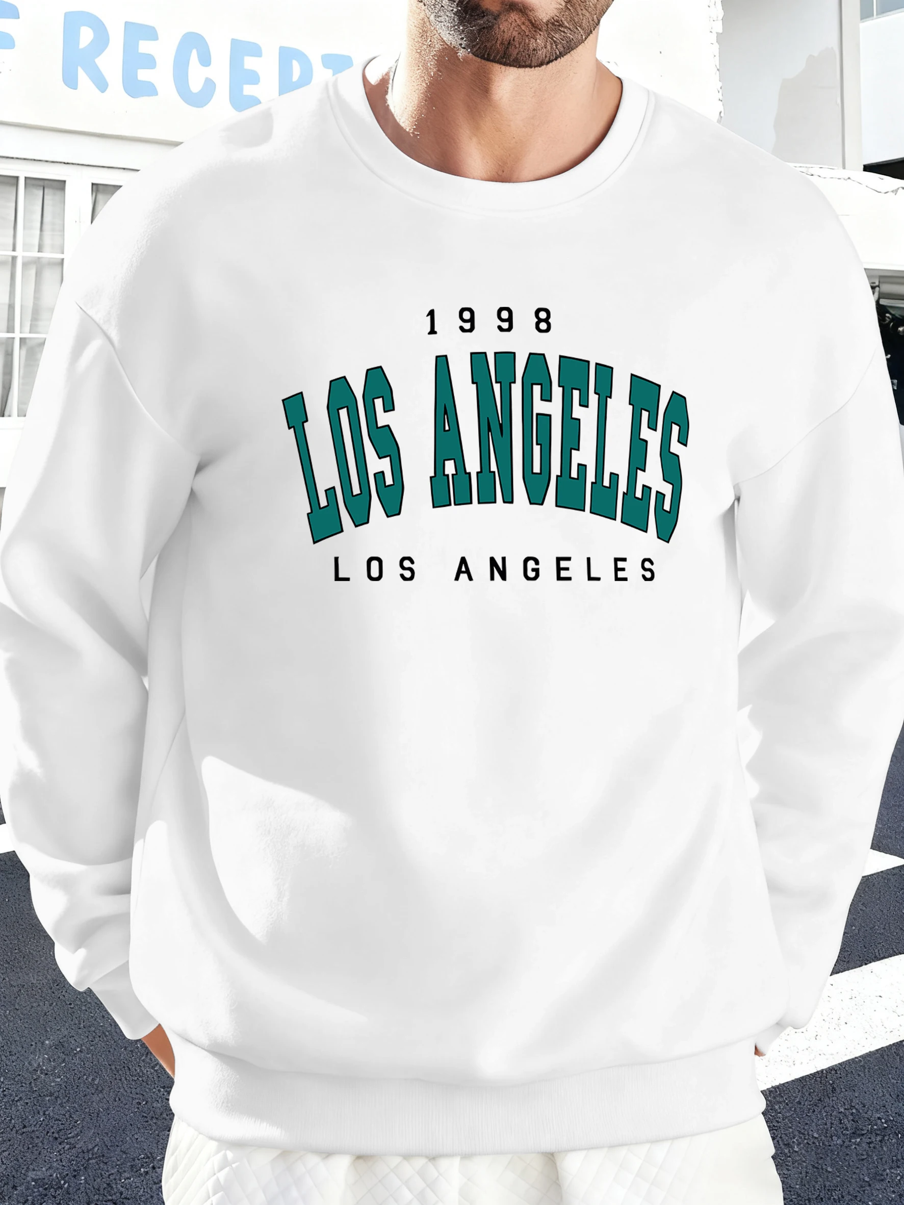 لوس أنجلوس 1993 طباعة رجل الرياضة فضفاض البلوز الشارع Crewneck الشارع الشهير محب البلوفرات الناعمة الخريف ملابس رجالي غير رسمية #2