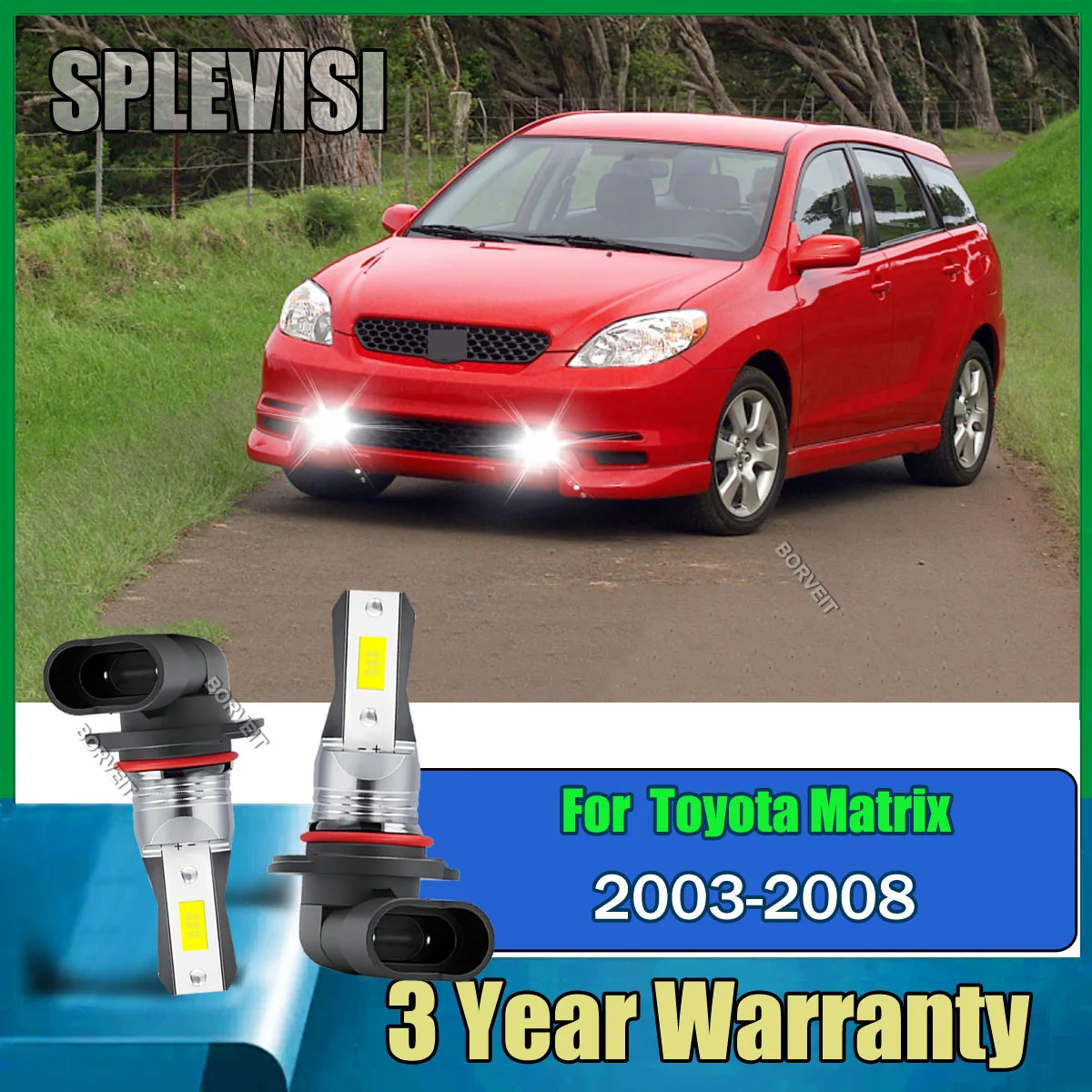 

9006 LED 6000K White Fog Light - Newest 1:1 mini design, perfect replacement For Toyota Matrix 2003 2004 2005 2006 2007 2008