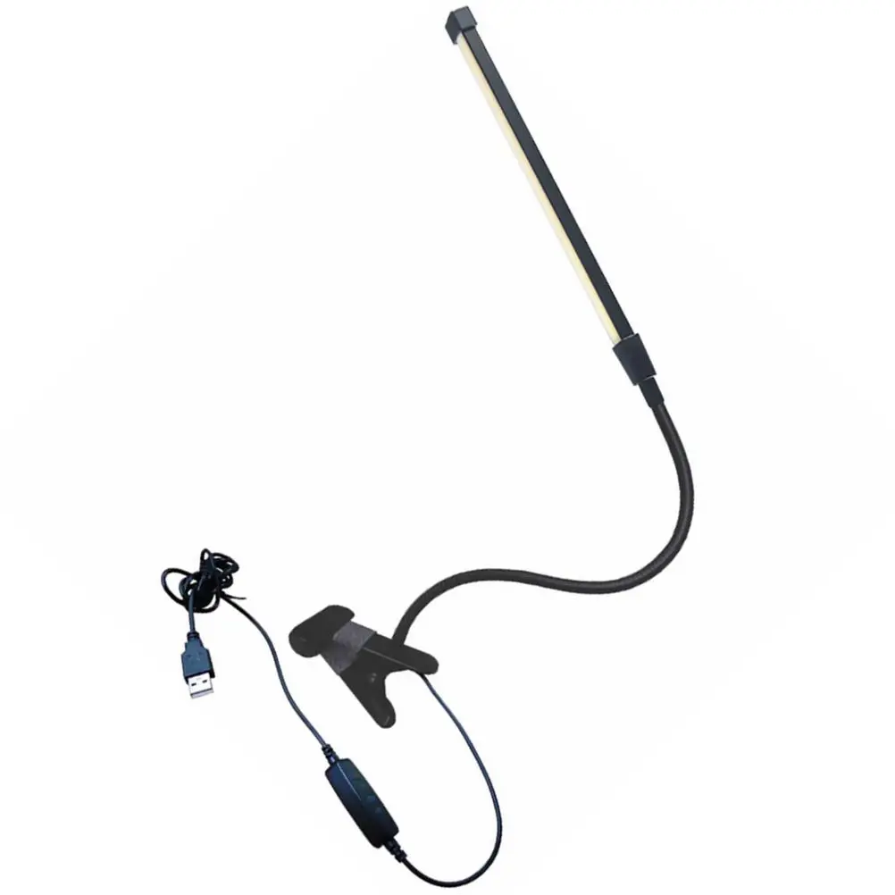 

1 шт. USB-лампа на прищепке, регулируемая светодиодная лампа для чтения, яркая портативная прикроватная настольная лампа для учебы, настольная лампа-прищепка с защитой для глаз
