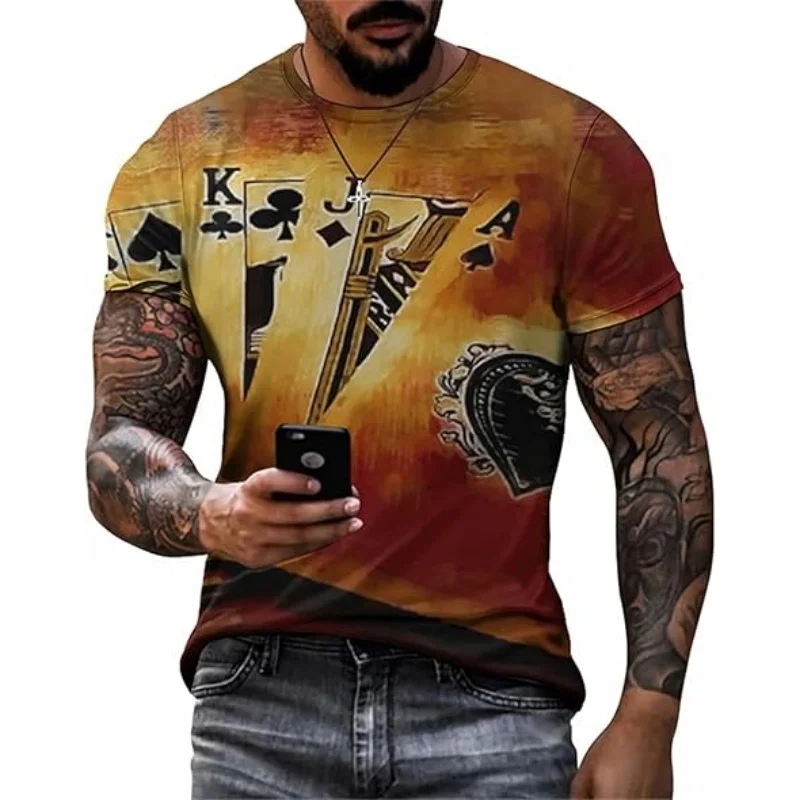 

3D Summer New Arrival Men's Graphic Workout T-Shirt Casual Short Sleeve T-Shirt Vintage T-Shirt Summer Shirt Men