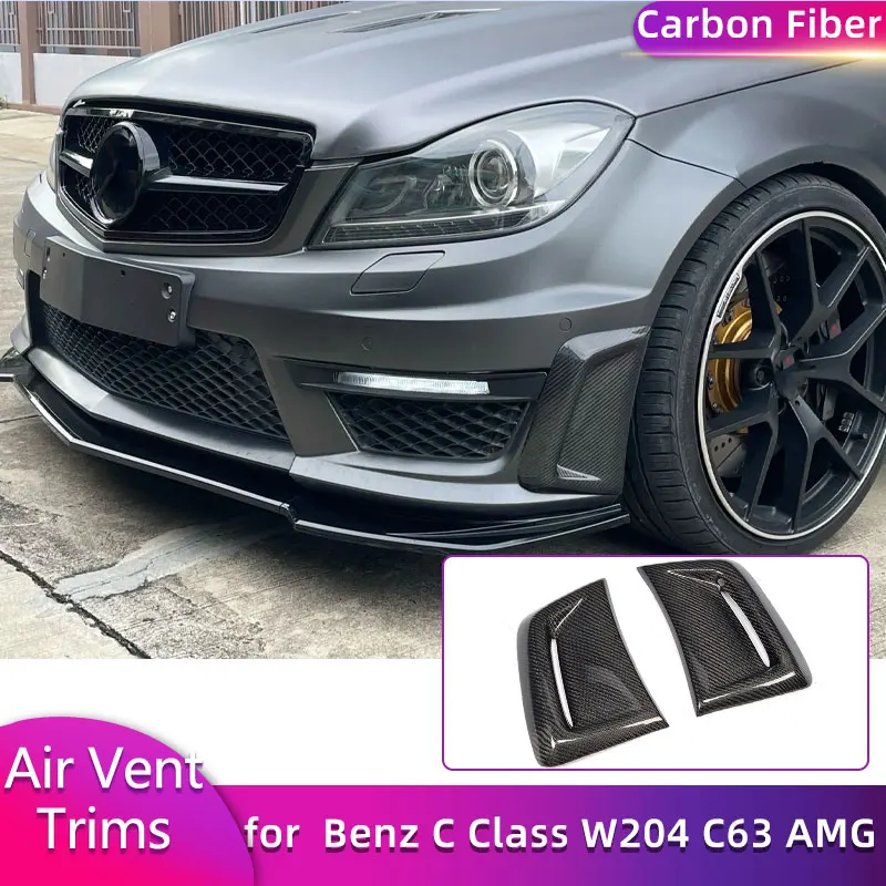 

Carbon Fiber Front Bumper Air Vent Trim Covers for Mercedes Benz C Class W204 C63 AMG 2012-2014 Car Facelift Side Scoop Canards
