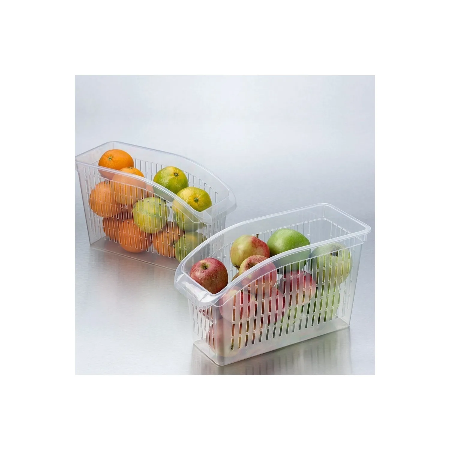 Vegetable Fruit Refrigerator Organizer Fridge Storage Container Transparent 5 Pcs Box Drain Basket Rack Space Saver Kitchen Tool