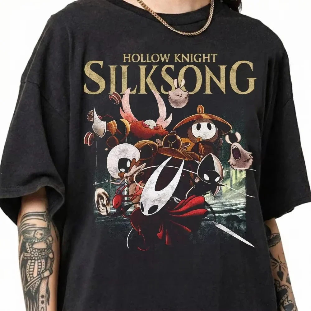 90s Retro Hollow Knight Silk Song T-shirt, Electronic Game Theme T Summer New Retro Unisex Casual Fashion Y2K T-shirt