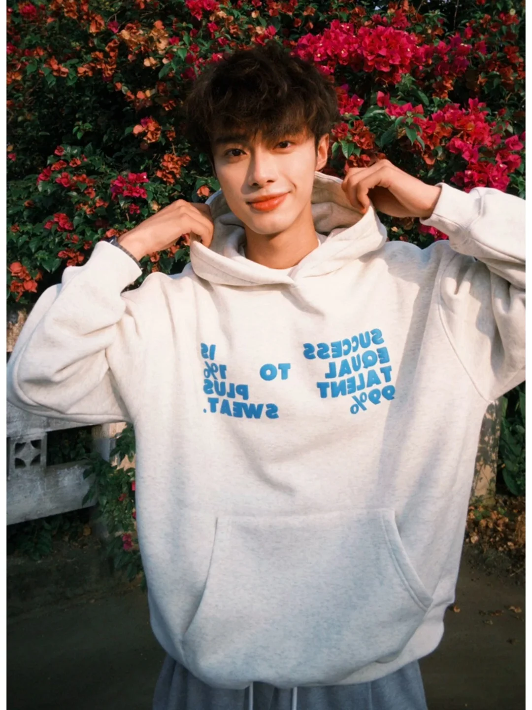 

ey Letter Print Hoodie Men's American Sle Heavyweight Jaet Cleanfit Design Casual Loose Fit Long Sve Sweatirt