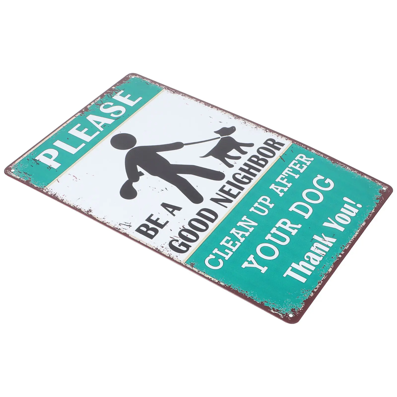 Please Clean Up After Your Dogs Metal Tin Sign Retro Warning Sign for Yard Lawn Pick Up After Puppy Outdoor Patio Decor