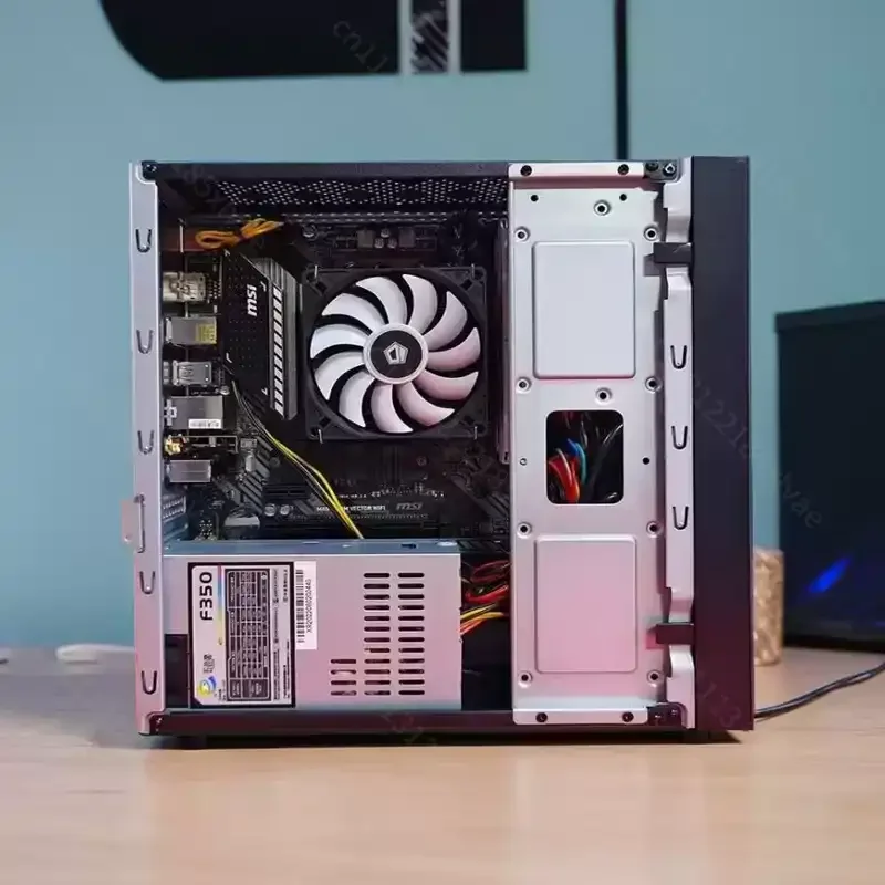 For T2 Mini MATX Empty PC Case Compact DIY Desktop Computer Chassis for Office & Home Self-Assembly PC Enclosure
