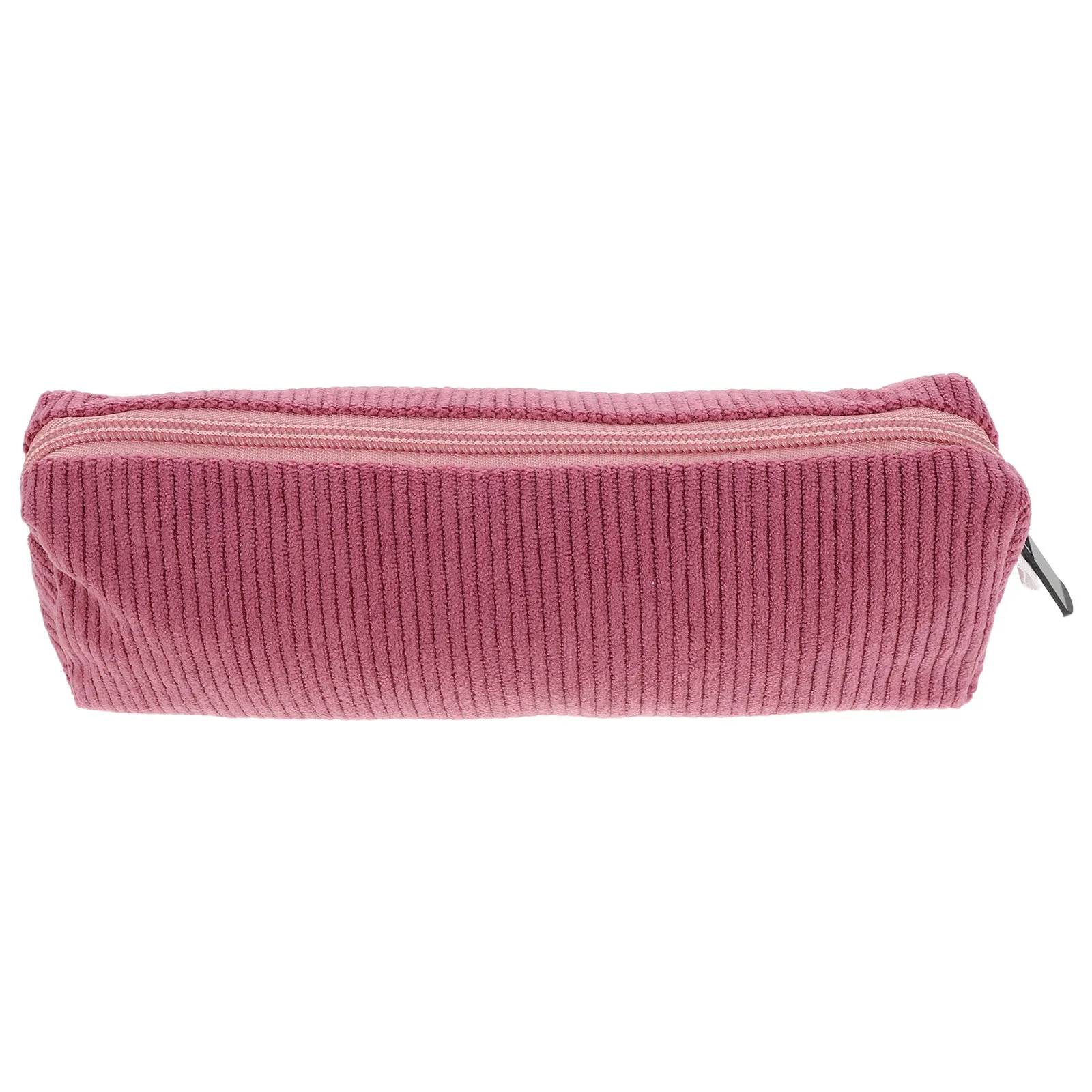 Classic Solid Color Pencil Case Vintage Style Soft Wear Resistant Polyester Pencil Pouch Large Capacity School Supplies