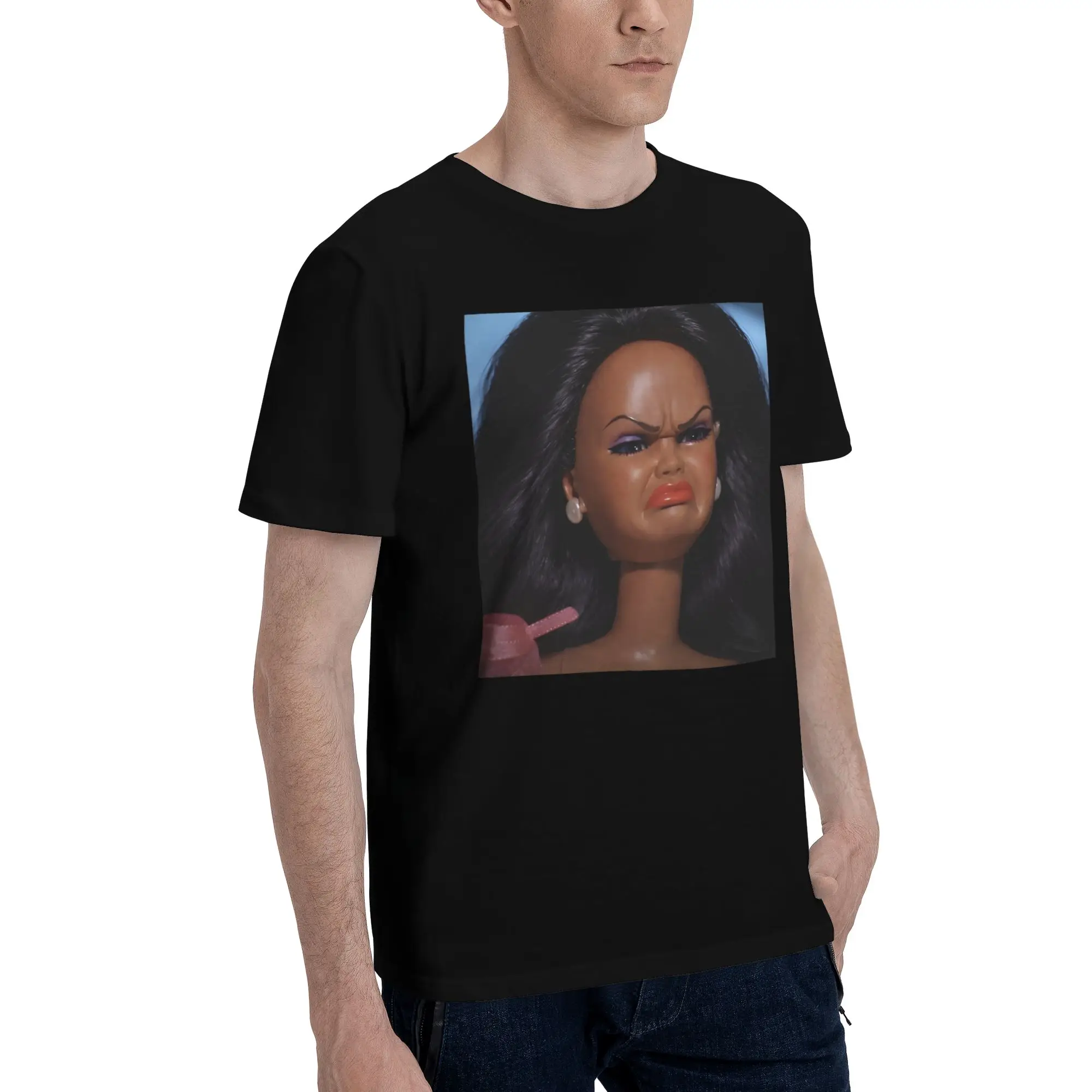 Men Women Disgusted Face Meme Doll Babe Shirt Pure Cotton Graphic Printing T-Shirt  Clothing Outfits