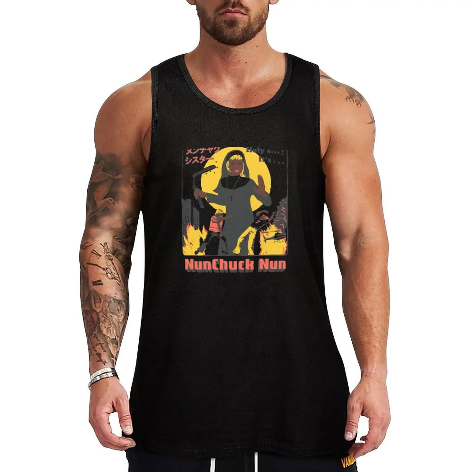 NUNCHUCK NUN Tank Top bodybuilding for men T-shirt for fitness