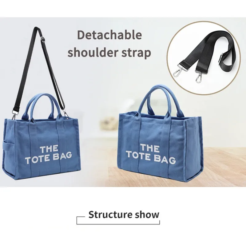 Women's Large Capacity Storage Reusable Canvas Shoulder Bag, Women's Handbag Casual Handbag Shoulder Bag Shopping Bag Tote Bag