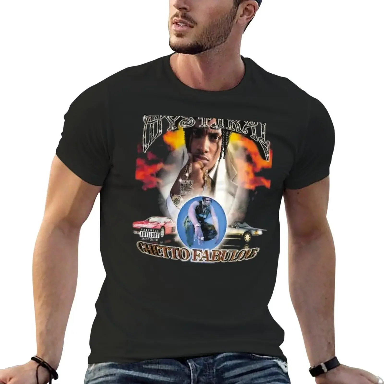 T-Shirt cute clothes workout shirts for men New Vintage Mystikal Ghetto Fabulous Shirt, Vintage Tee Band Shirt, Rap Tee tops new