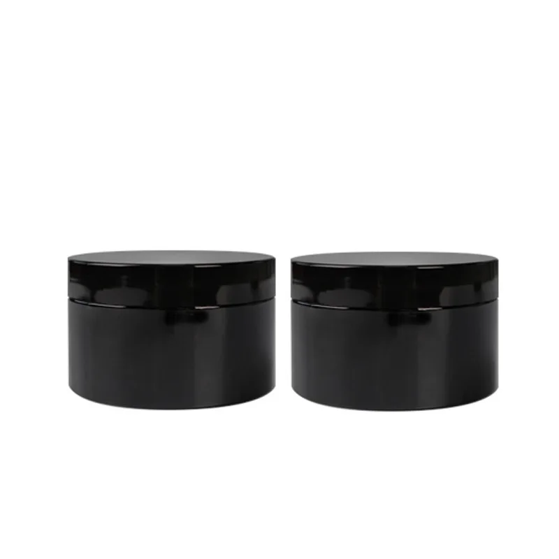 

10pcs 89.Dia. Shiny Black Makeup Containers 250ml Empty PET Hair Wax Jars Wide Mouth Bottle Plastic Cosmetic Cream Pots With Lid