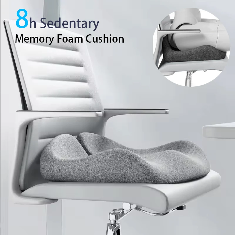 Tailbone Sciatica Back Pain Relief Comfort 8h Sedentary Office Chair Car Seat Cushion Non-Slip Orthopedic Memory Foam Cushion