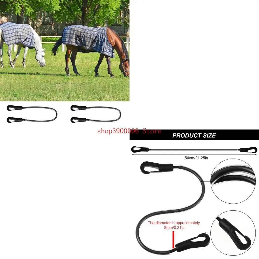 

Elastic Horse Blanket Fasteners Set of 4 Adjustable Leg Straps with Clip
