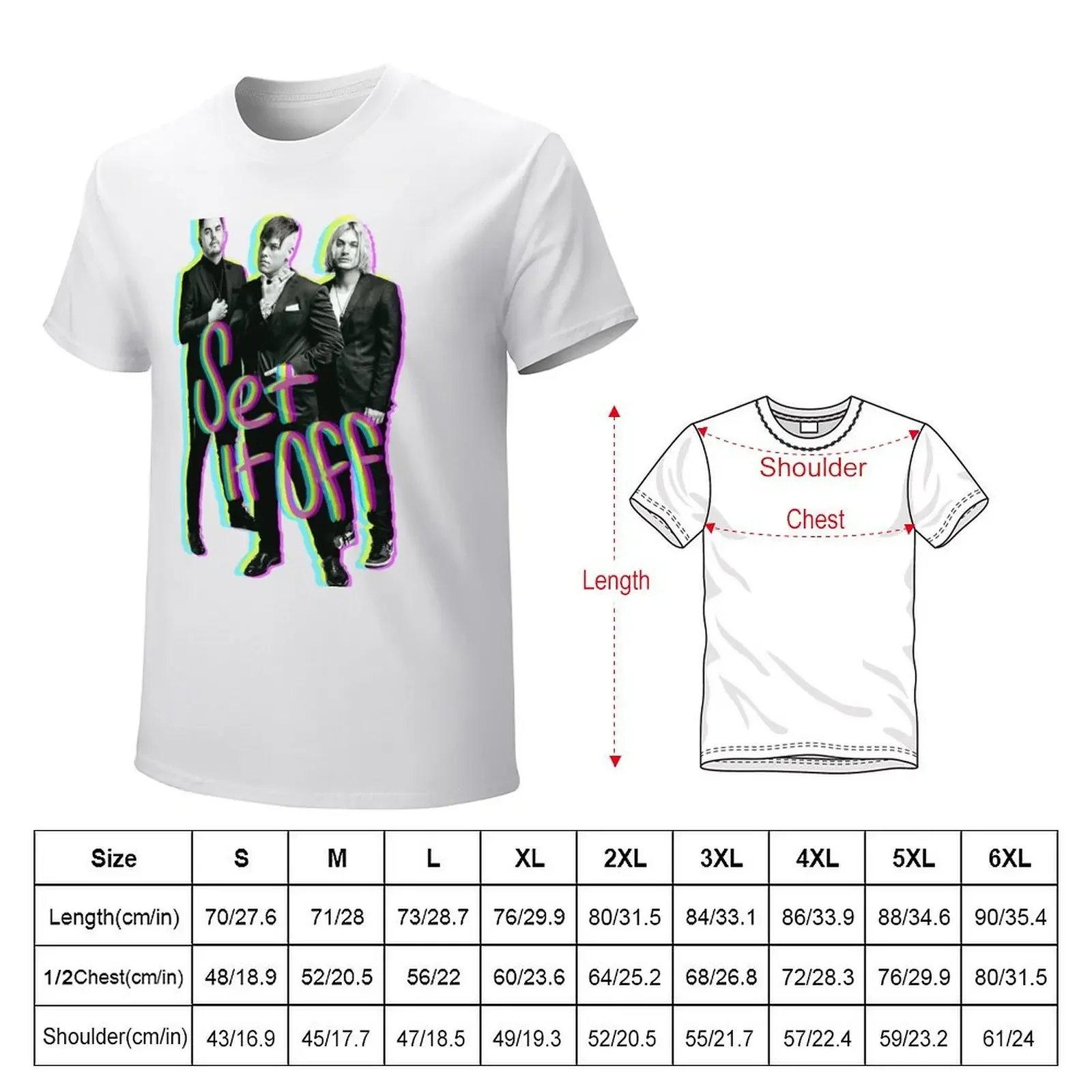 Set it off band group photo GLITCH effect with text T-shirt heavyweights cute clothes aesthetic clothes mens t shirt graphic