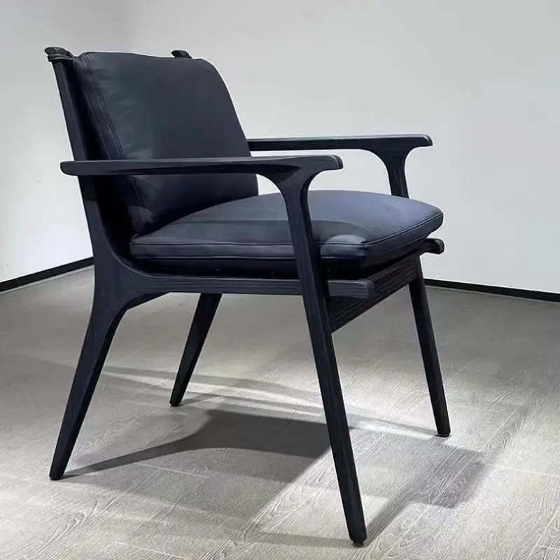 

#Wooden Dining Chair, Nordic-style Designer Dining Arm Chair, Compact Home Use Backrest , Mahjong