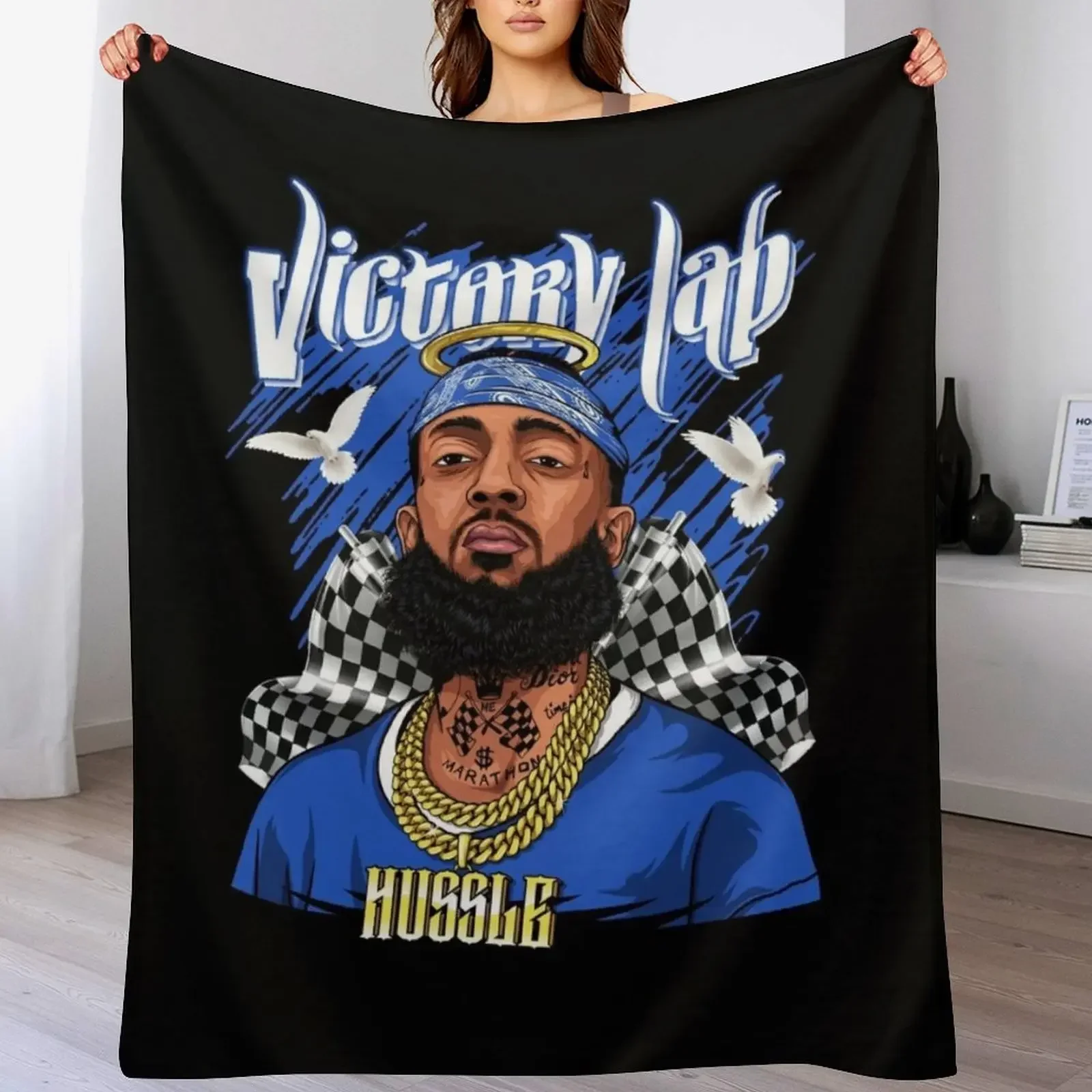 Nip Hussle Rapper Throw Blanket Moving Flannel Blankets