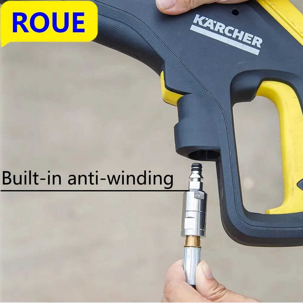 High Pressure Washer Pipe Connector for Karcher Pressure Gun Hose 360 Degree Rotation Connector Anti-tangle Swivel 3/8 male