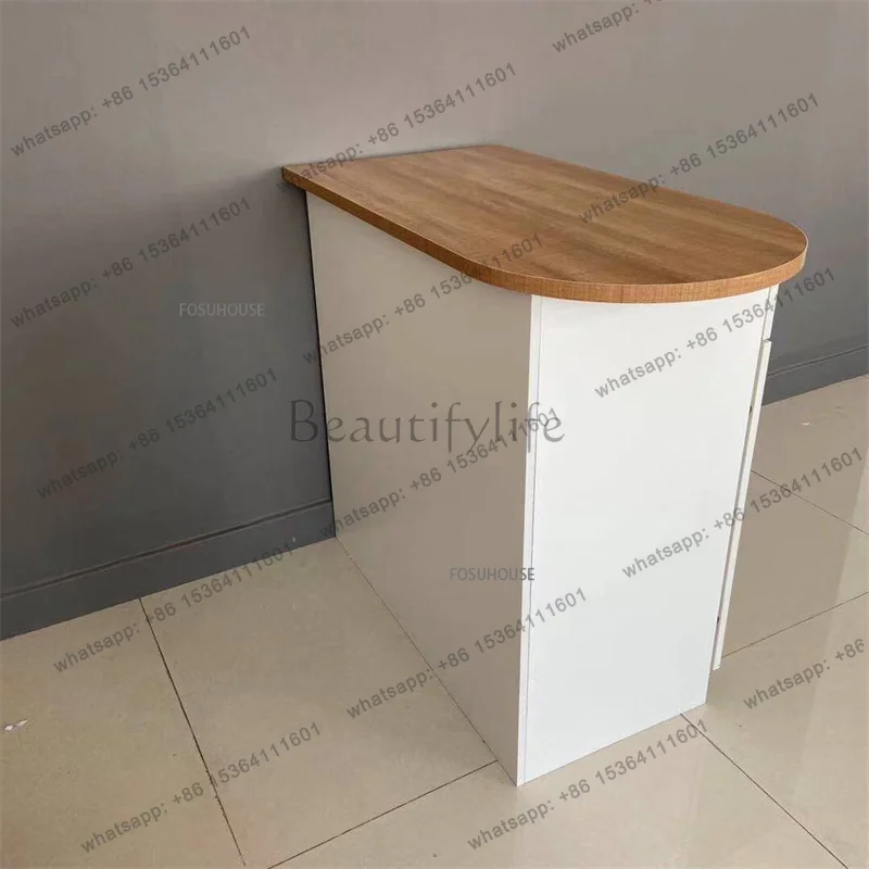 

Nordic Simple Small Cashier Desk Office Furniture Bar Table Counter Front Adjustable Desk Podium Advisory Reception Desk N
