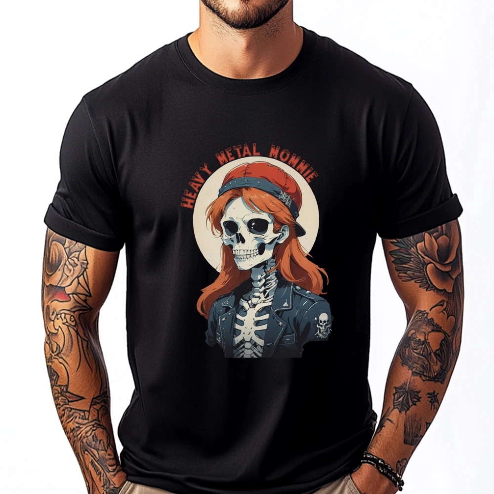 Heav Skull T-Shirts Mens Designer Clothes Anime Blue And White Graphic T Shirts Men's Clothing Deals Game