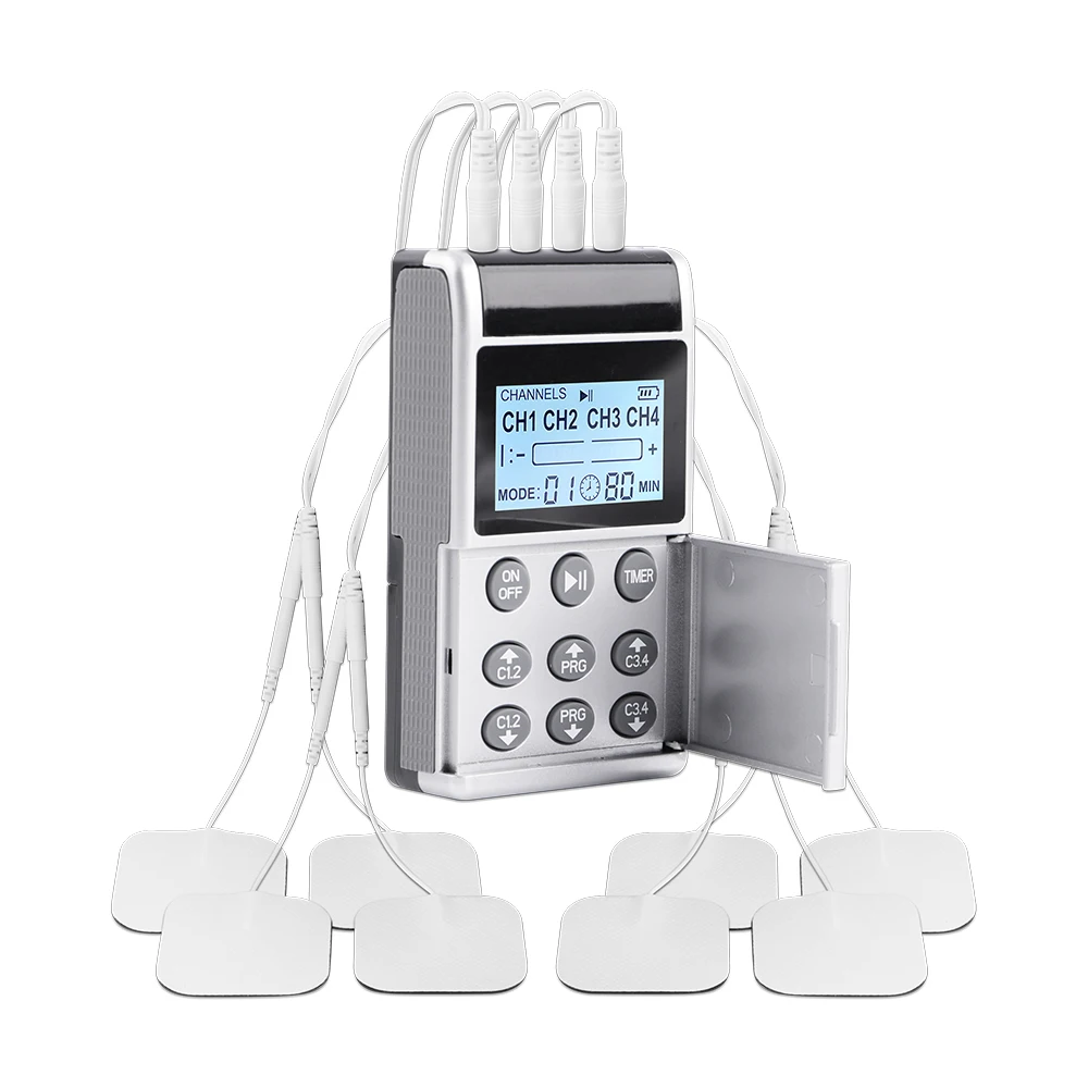 

15 Modes 4 Output Channel PMS Eletric Professional Muscle Stimulation Physiotherapy Tens Electrodes Machines Body Massager Pads