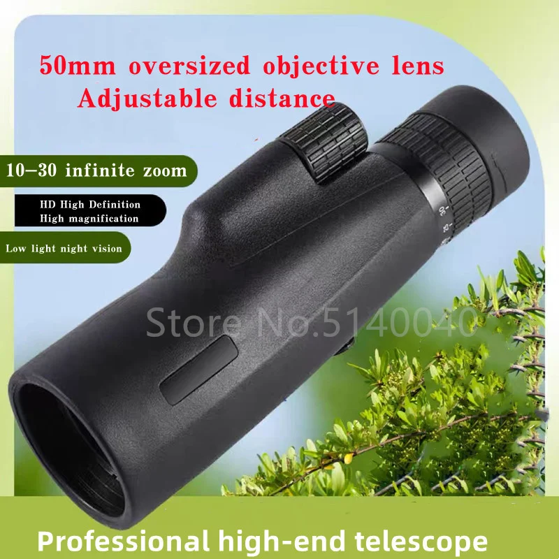 10-30x50 Monoculars Telescope Zoom Bak4 Prism HD Optics Powerful Binoculars Night Vision Waterproof For Camping Hunting