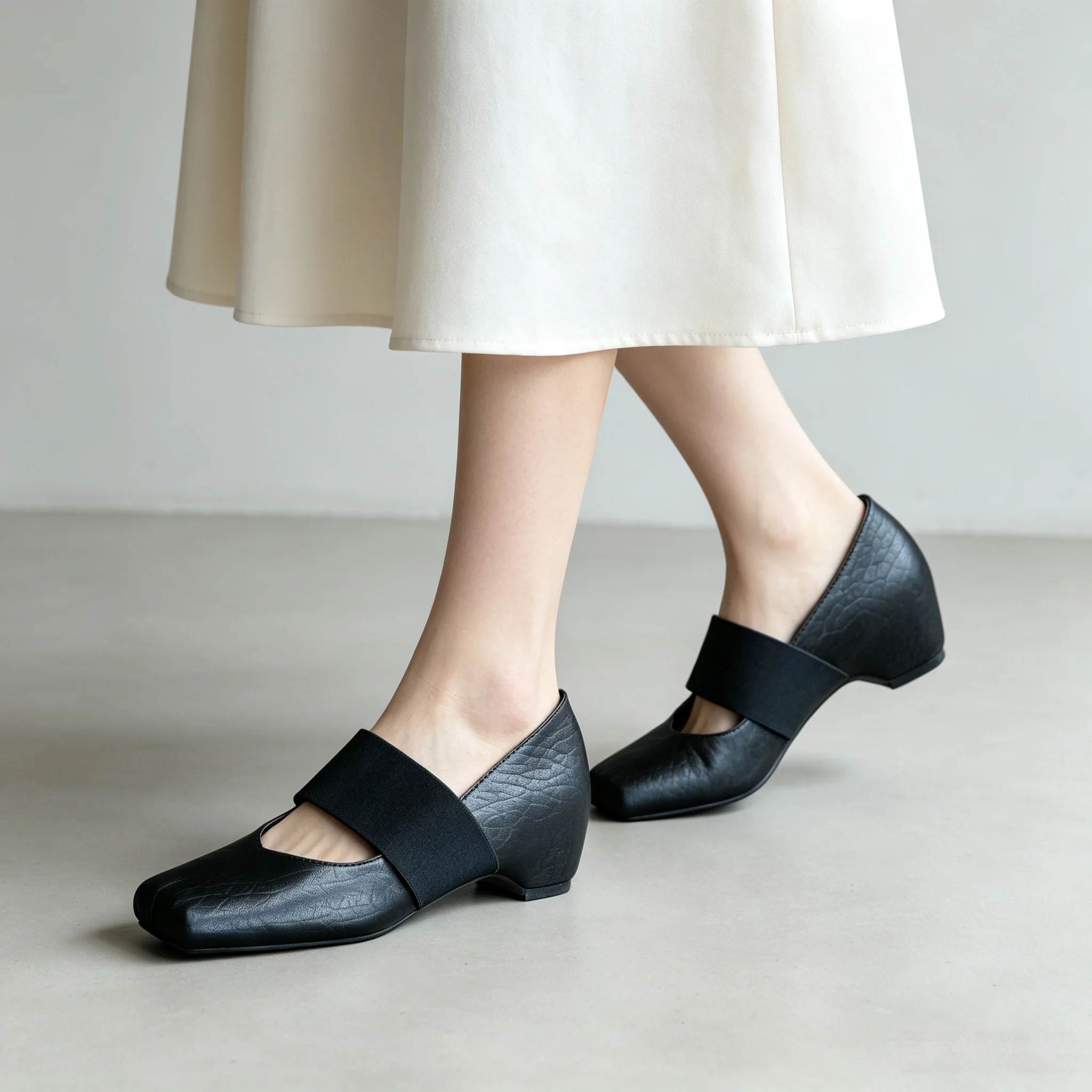 summer-vintage-square-head-soft-leather-ballet-flat-shoes-folded-inner-heightening-elastic-band-versatile-commuting-shoes