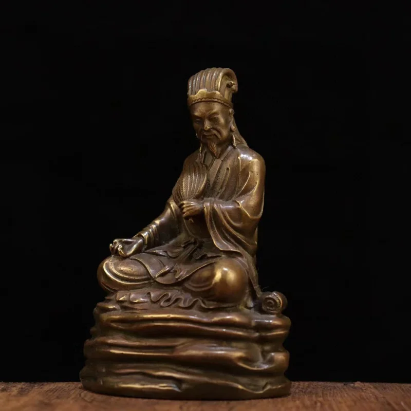 Antique Copper Liang Figurine Wudong Master Zhuge Kongming Home Study Creative Classical Character Decoration