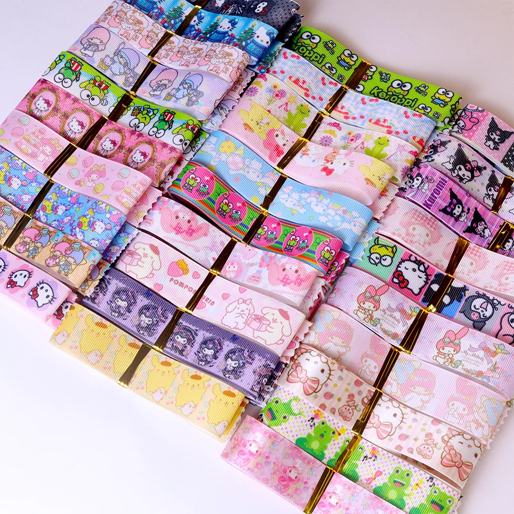

Random Set 25mm 22mm Sanrio Mixed Roles Printed Grosgrain Foil Ribbon, 5y/lot(1y/style),10y/lot(1y/style)