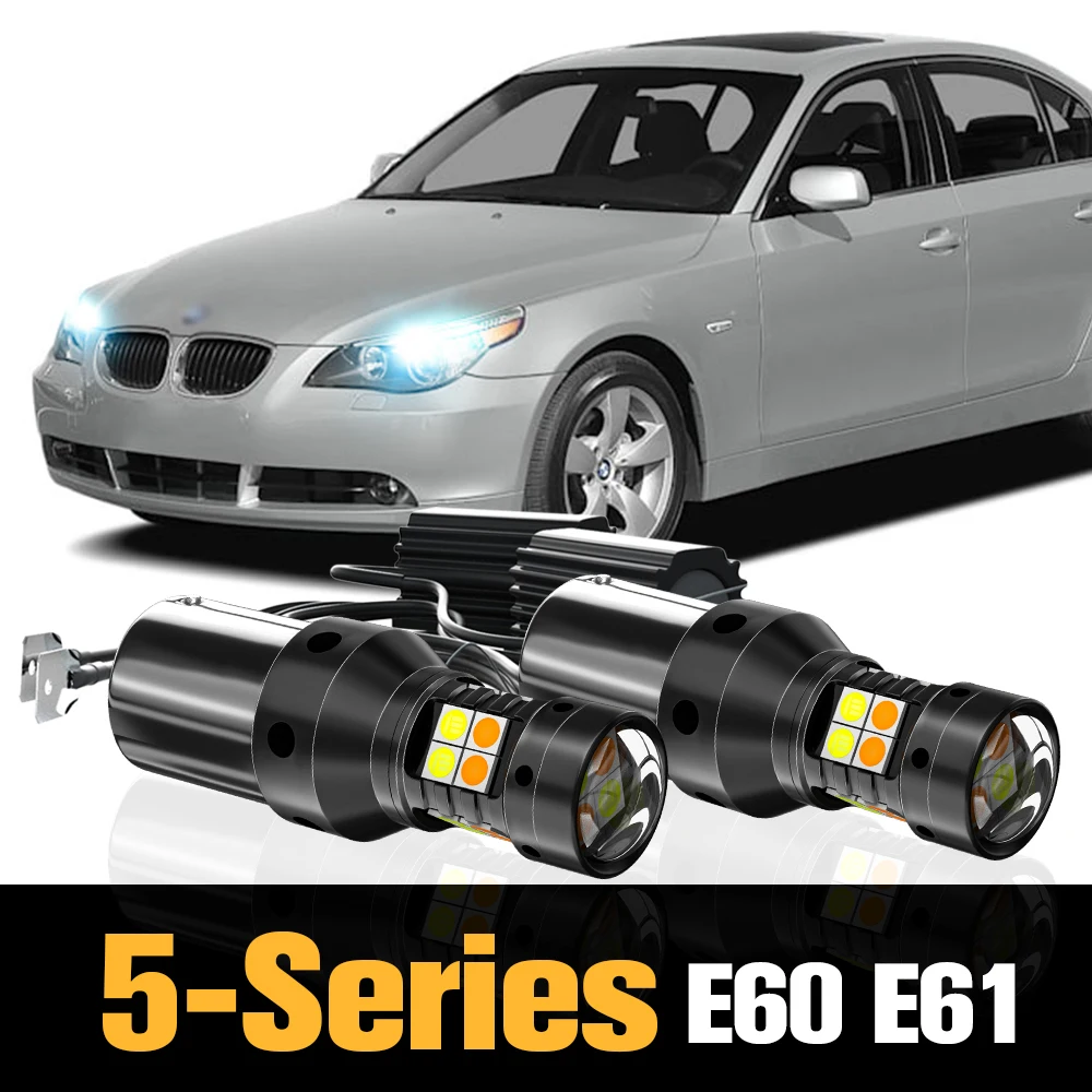 

2x Canbus LED Dual Mode Turn Signal+Daytime Running Light DRL Accessories For BMW 5-Series E60 E61 2003 2004 2005 2006 2007 2008