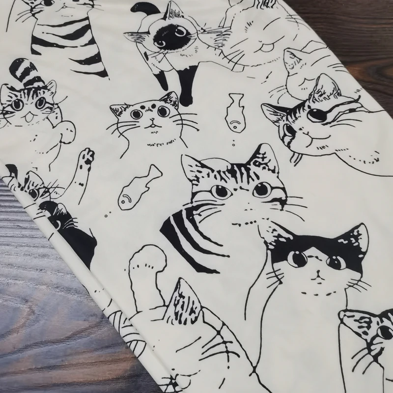 السراويل المنزلية في الهواء الطلق للنساء بيجامة السراويل لينة مريحة الكرتون مو القط معركة كبيرة مرونة الخصر طالب فضفاض النوم السراويل