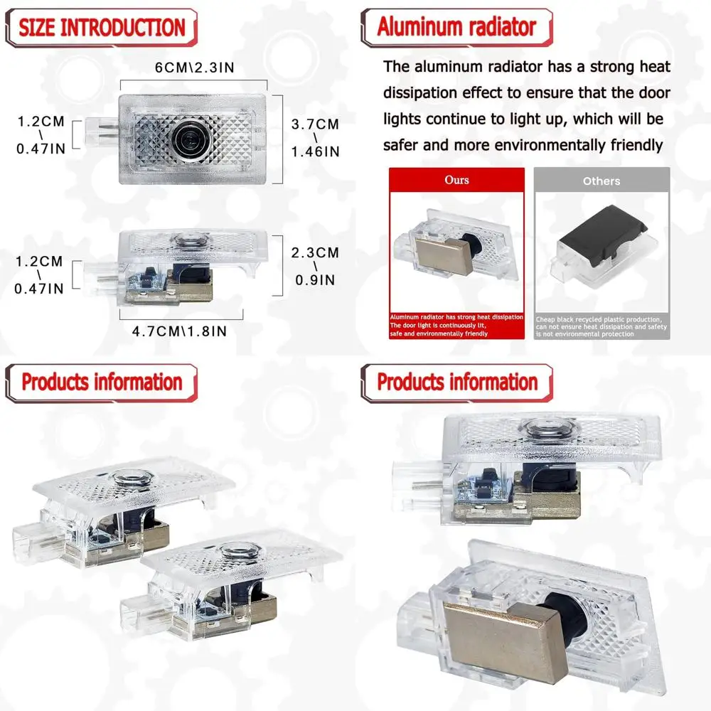 

Светодиодный дверной логотип для Chrysler 300 Series (2005-2025) — проектор, Ghost Shadow, красный световой ступенчатый светильник