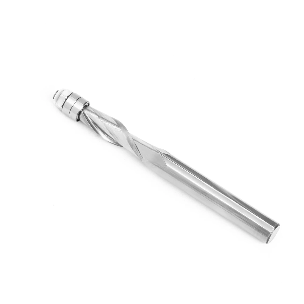 LAVIE router bit 8mm Shank Double Bearing Flush Trim Milling Cutter Solid Carbide Up Cut Router  For Woodworking Edging
