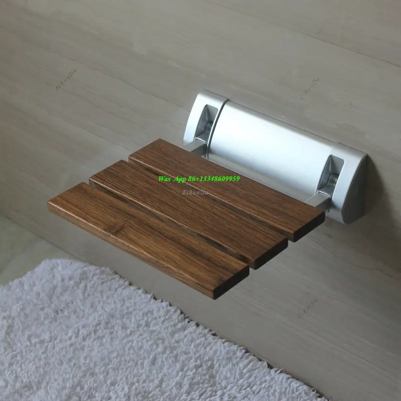 Entrance Stool\ Chair\ Wall Stool, Bathroom Folding Wall Chair, High Quality Teak, Export Model, Wall Hanging