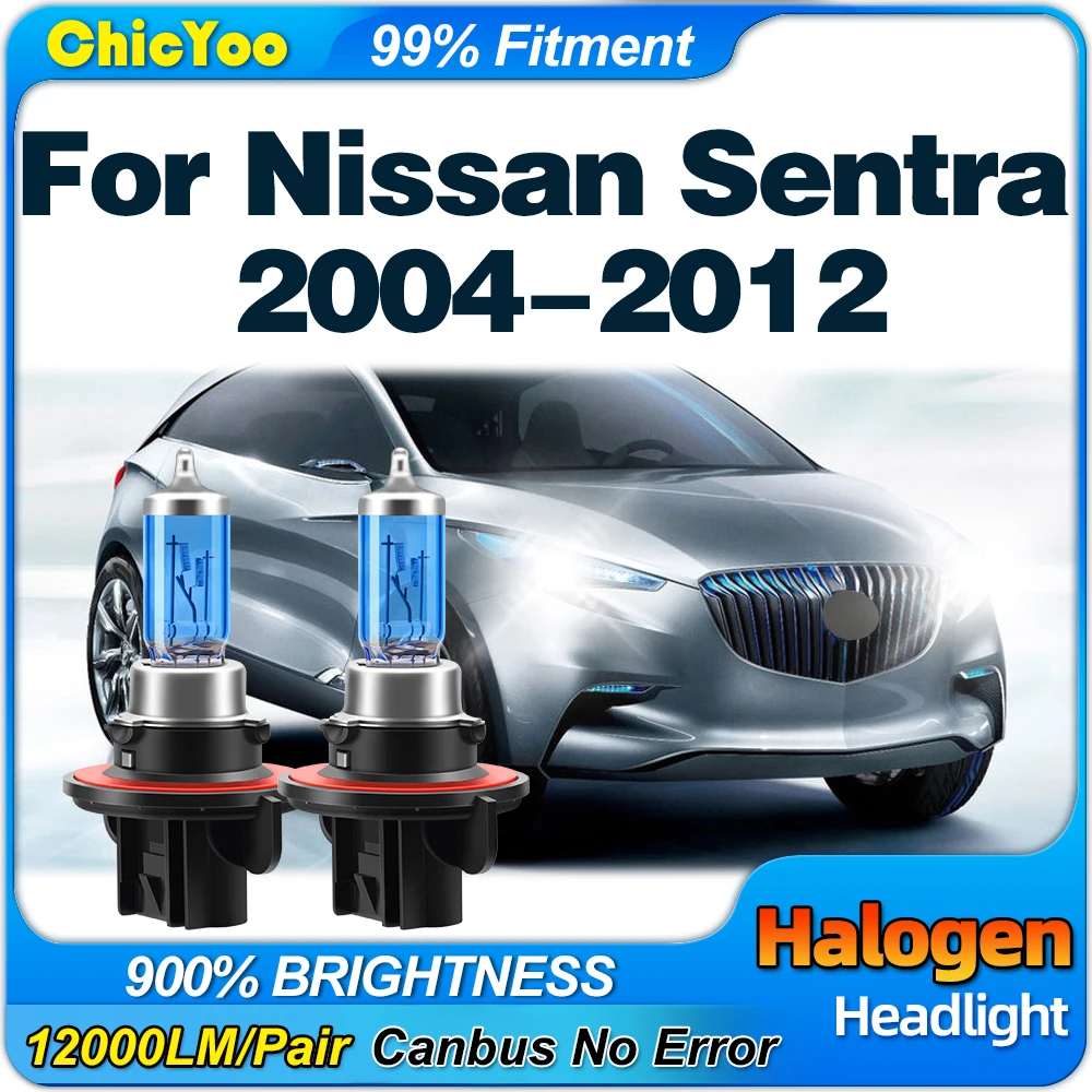 

2Pcs H13 Halogen Headlight Bulb 100W High Quality Car Light 6000K For Nissan Sentra 2004 2005 2006 2007 2008 2009 2010 2011 2012