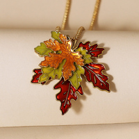 An oiled maple leaf necklace for ladies with personalized fashion alloy leaf sweater chain