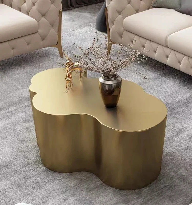 Light Luxury Stainless Steel Minimalist Creative Shaped Display Table Living Room and Hotel Coffee Shop Coffee Table CX641FT