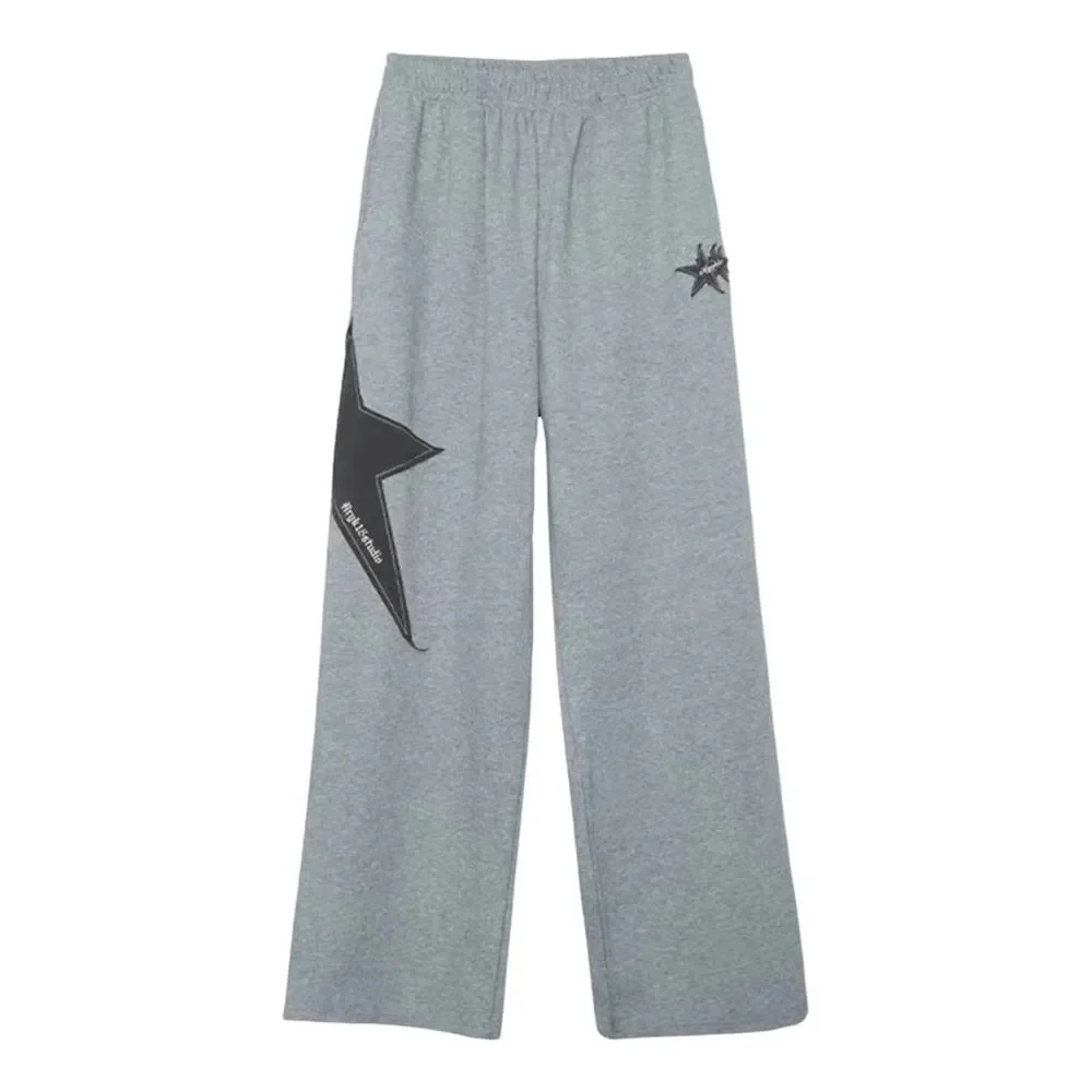 Hip Hop Five-point Star Pants Women Fashion High Waist Trousers Loose Jogging Sweatpants Casual Y2k Wide Leg Streetwear Trousers