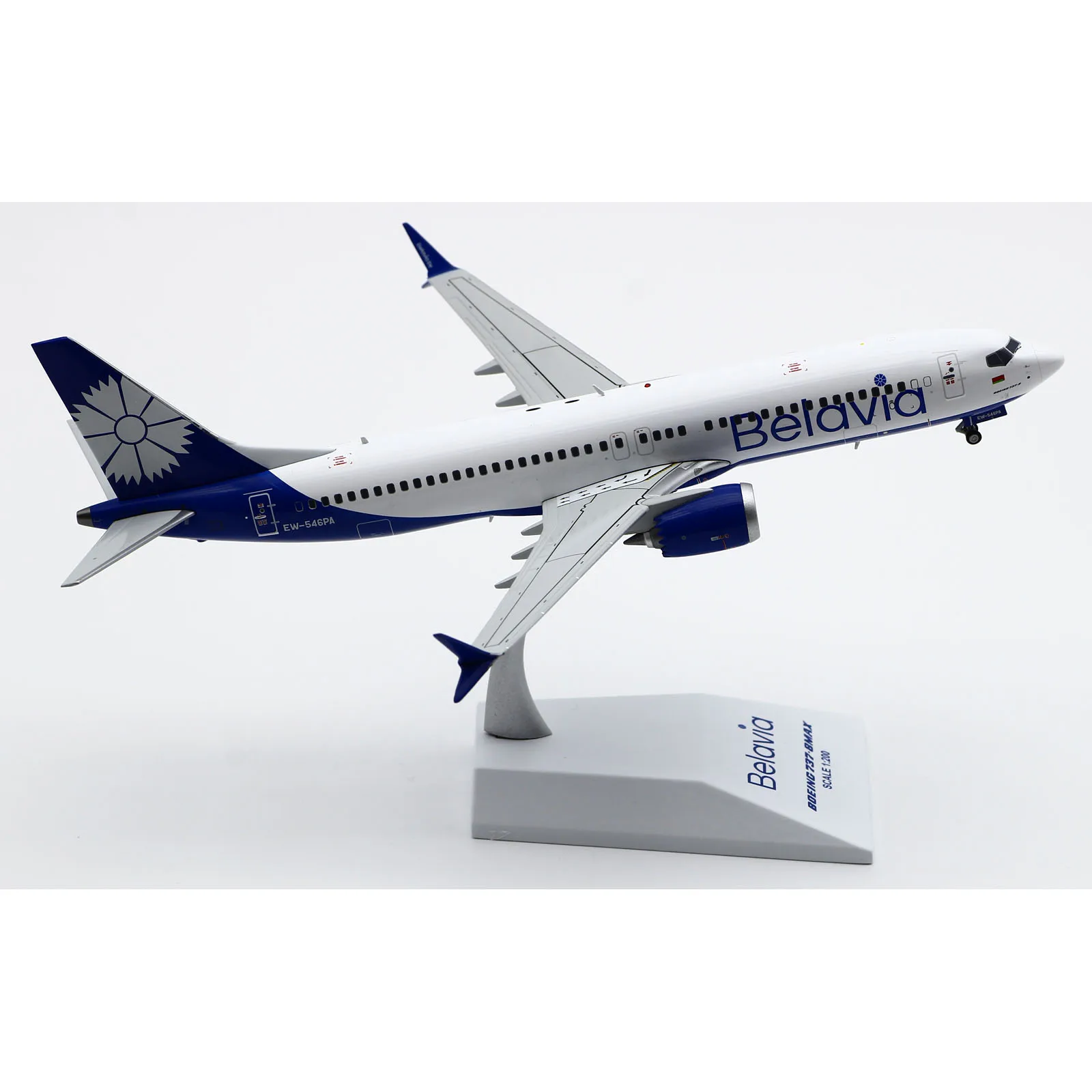 Avión coleccionable de aleación LH2310, JC Wings 1:200 Belavia Airlines Boeing B737-8MAX, avión fundido a presión, modelo Jet EW-546PA