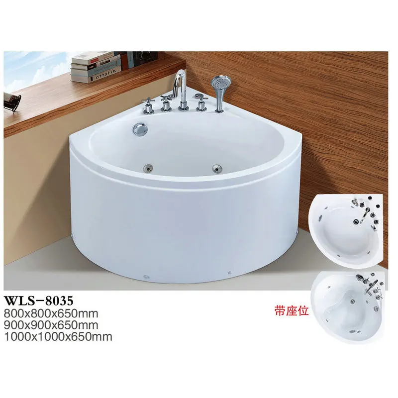 

Foshan Directly From The Manufacturer Acrylic Triangular Arc Adult Surf Massage Cylinder With Seat Five-piece Bathtub 8035