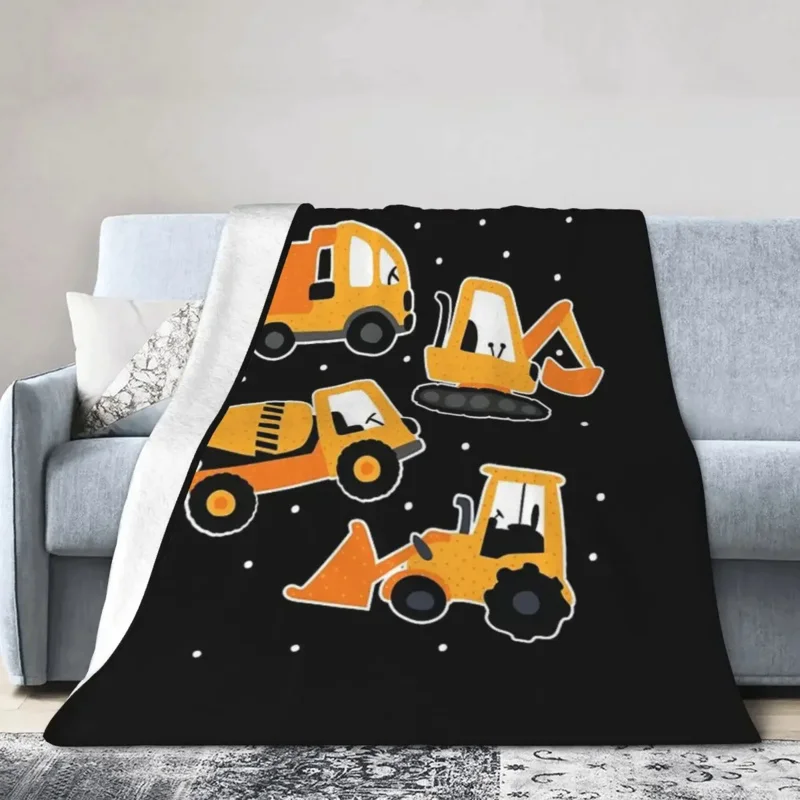 Yellow Construction Machines Boys Girls Men And Women Blankets Soft Warm Throw Blanket Bedspread for Bed Picnic Travel Home Sofa