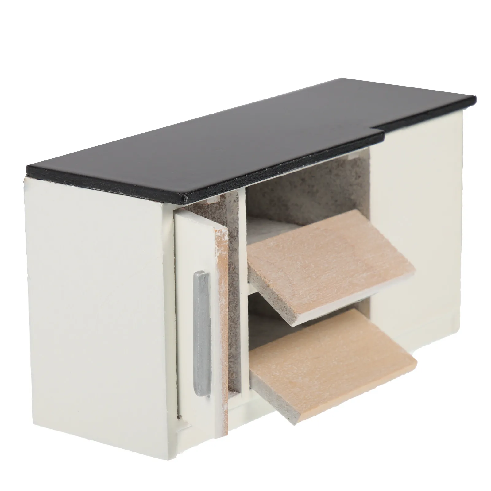 

Miniature Kitchen Furniture for Tiny House 1:12 Scale Premium Wood Mini House Decoration Lifelike Proportion Decorative