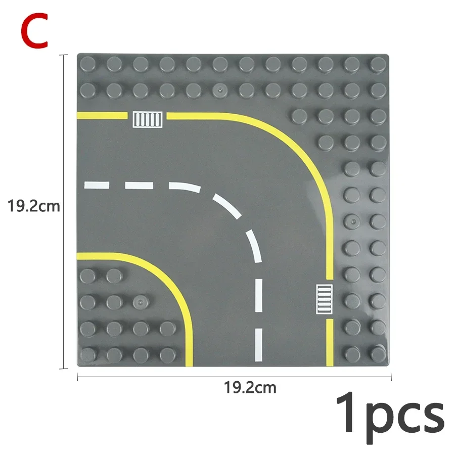 Large Size Baseplate 12*12 Dot Building Block Road Street T-Junction Big Particle Bottom Plate Floor Compatible Duploes Bricks